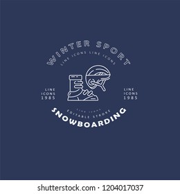 Vector icon and logo for snowboarding and skiing or other winter sports