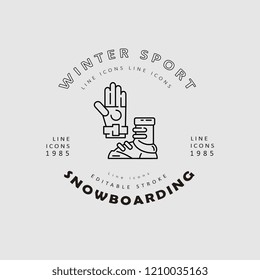 Vector icon and logo for snowboarding and skiing or other winter sports