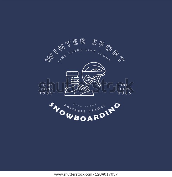 Vector icon and logo for snowboarding and skiing\
or other winter sports