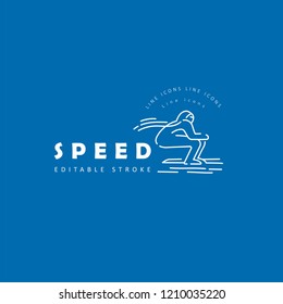 Vector icon and logo for speed motion. Editable outline stroke size