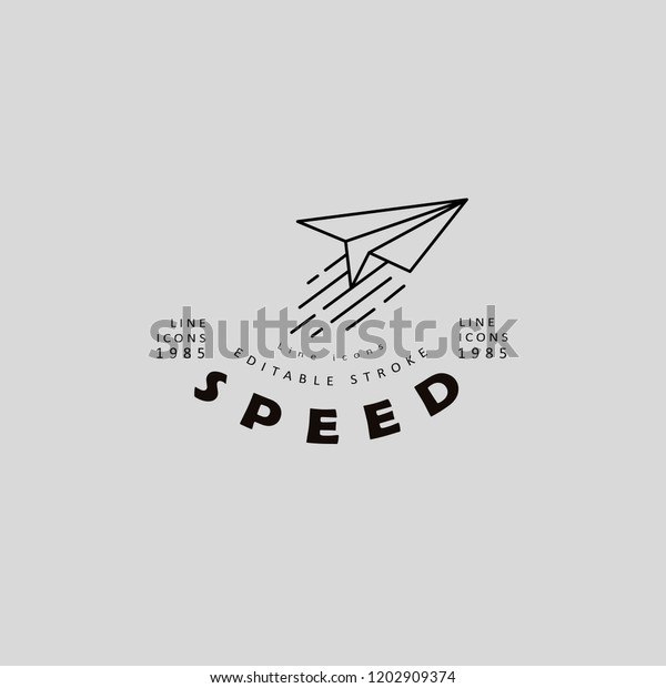 Vector icon and logo for speed motion. Editable\
outline stroke size