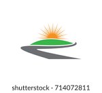 Vector Icon Logo Template Sun over horizon