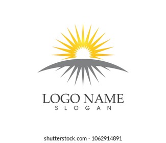 Vector Icon Logo Template Sun over horizon