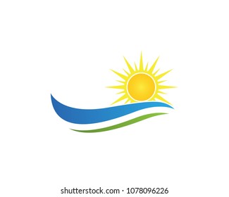 Vector Icon Logo Template Sun 
