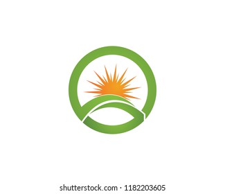 Vector Icon Logo Template Sun over horizon