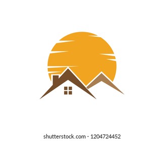 Vector Icon Logo Template Sun over horizon