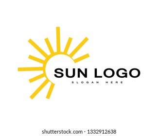 Vector Icon Logo Template Sun over horizon