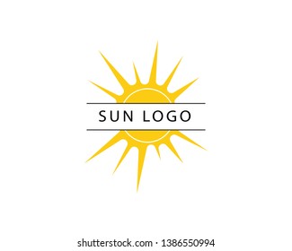 Vector Icon Logo Template Sun over horizon