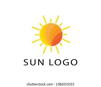 Vector Icon Logo Template Sun over horizon