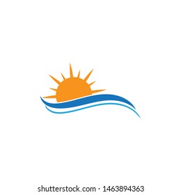 Vector Icon Logo Template Sun over horizon