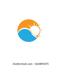 Vector Icon Logo Template Sun over horizon