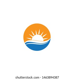Vector Icon Logo Template Sun over horizon