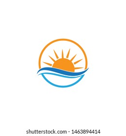 Vector Icon Logo Template Sun over horizon