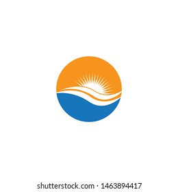 Vector Icon Logo Template Sun over horizon