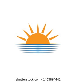 Vector Icon Logo Template Sun over horizon