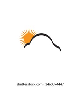 Vector Icon Logo Template Sun over horizon