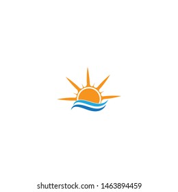 Vector Icon Logo Template Sun over horizon