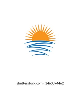 Vector Icon Logo Template Sun over horizon