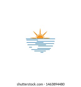 Vector Icon Logo Template Sun over horizon