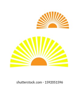 Vector Icon Logo Template Sun over horizon