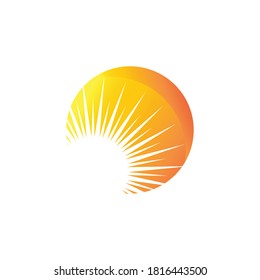 Vector Icon Logo Template Sun over horizon