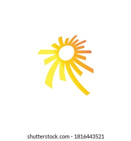 Vector Icon Logo Template Sun over horizon