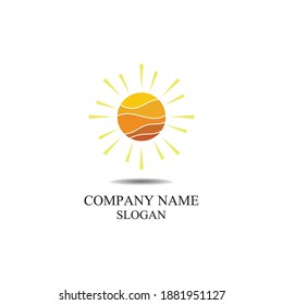 Vector Icon Logo Template Sun over horizon