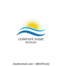 Vector Icon Logo Template Sun over horizon