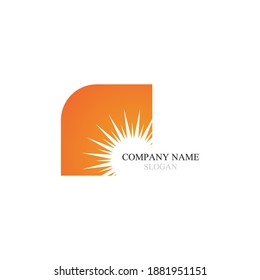 Vector Icon Logo Template Sun over horizon