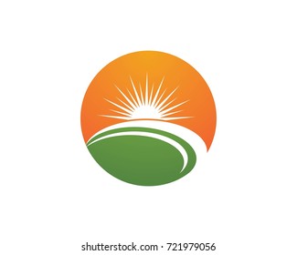 Vector Icon Logo Template Sun over horizon