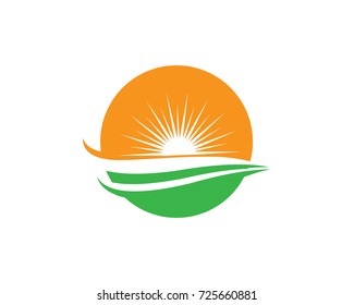 Vector Icon Logo Template Sun over horizon