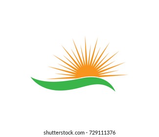 Vector Icon Logo Template Sun over horizon