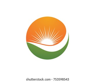 Vector Icon Logo Template Sun over horizon