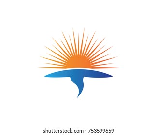 Vector Icon Logo Template Sun over horizon