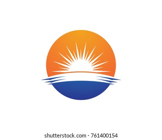 Vector Icon Logo Template Sun over horizon