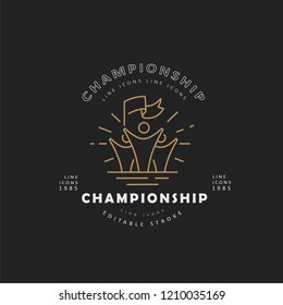 Vector icon and logo winner and champion. Editable outline stroke