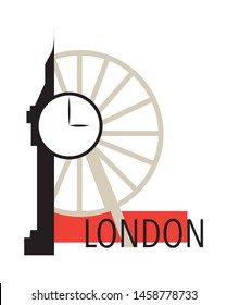 Vector icon of London. Sights of London