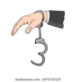 Icono de Vector de manos esposadas sueltas