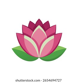 Vector icon of a lotus flower on white background
