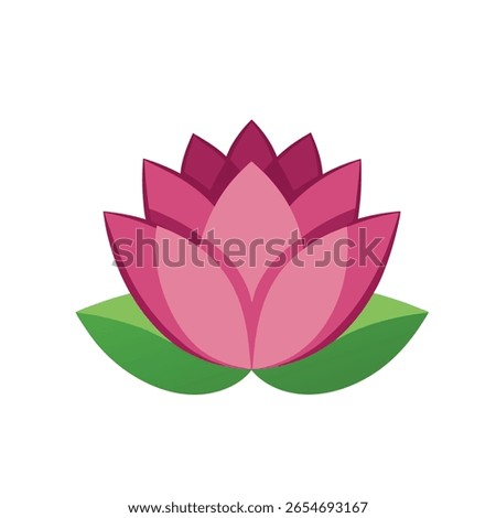 Vector icon of lotus flower on white background