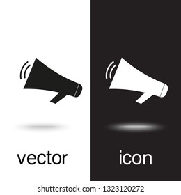 vector icon loudspeaker on black and white background