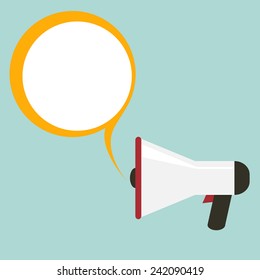Vector icon of loudspeaker with speech bubble