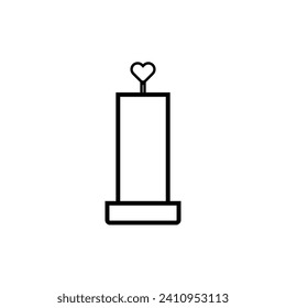 Vector icon of love candles for valentine's celebration