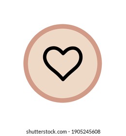 Vector icon love on circle isolated white background