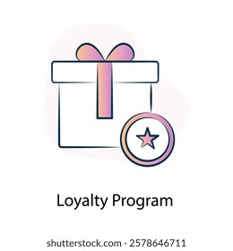 Vector icon for loyalty programs in e-commerce. Represents customer rewards, points system, and retention strategies.