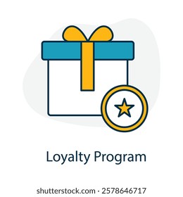 Vector icon for loyalty programs in e-commerce. Represents customer rewards, points system, and retention strategies.