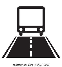 vector icon of luxury bus run on road or avenue, vehicle or automobile for transportation
