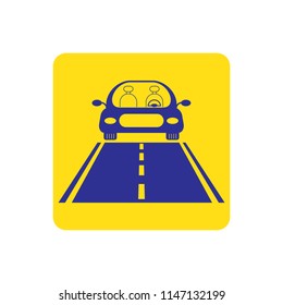 vector icon of luxury car run on road or avenue, vehicle or automobile for transportation concept