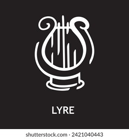 vector icon for lyre, musical instruments