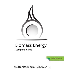 vector icon made from fire burning wood  symbols. biomass energy logo design concept.